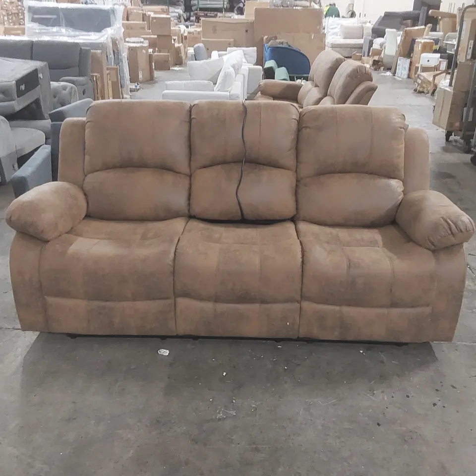 AVERION 3 SEATER FAUX LEATHER MANUAL RECLINING SOFA