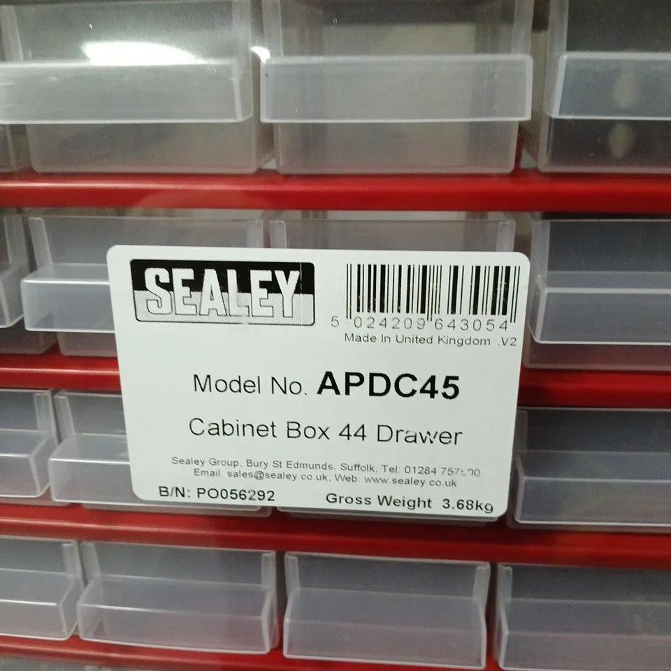 SEALEY APDC45 CABINET BOX 44 DRAWER – RED STORAGE CABINET