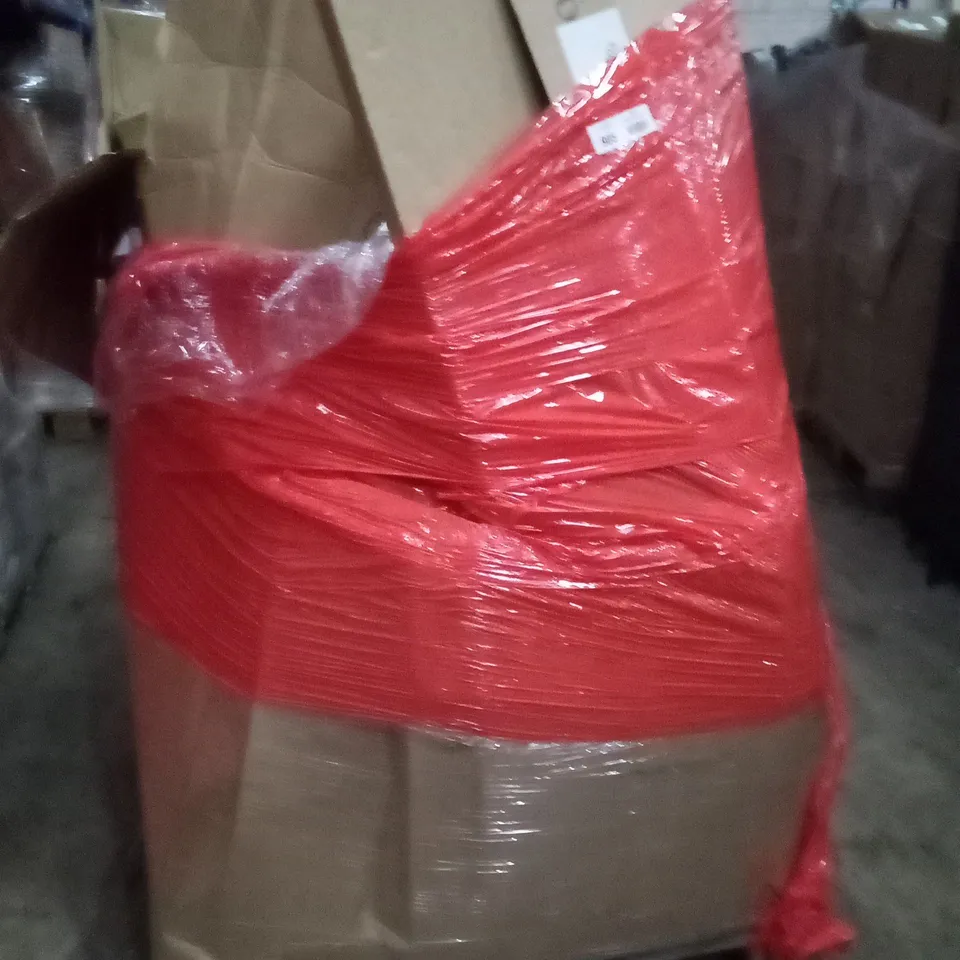 UNPROCESSED PALLET OF ASSORTED HOUSEHOLD GOODS TO INCLUDE JAMIE FULL LENGTH MIRROR, FLOWER PICTURE, AND ROLLING STOOL 