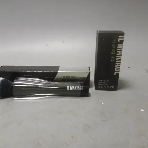 SEALED IL MAKIAGE WOKE UP LIKE THIS FOUNDATION SHADE 105 30ML AND FOUNDATION BRUSH