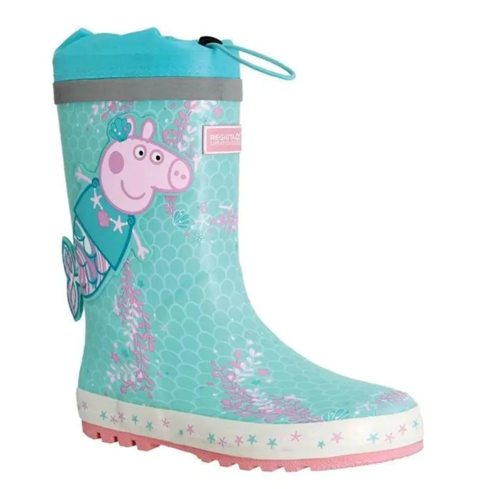 REGATTA KIDS PEPPA PIG PUDDLE OUTDOOR RAIN BOOTS WELLIES MERMAID SIZE CHILDS 13