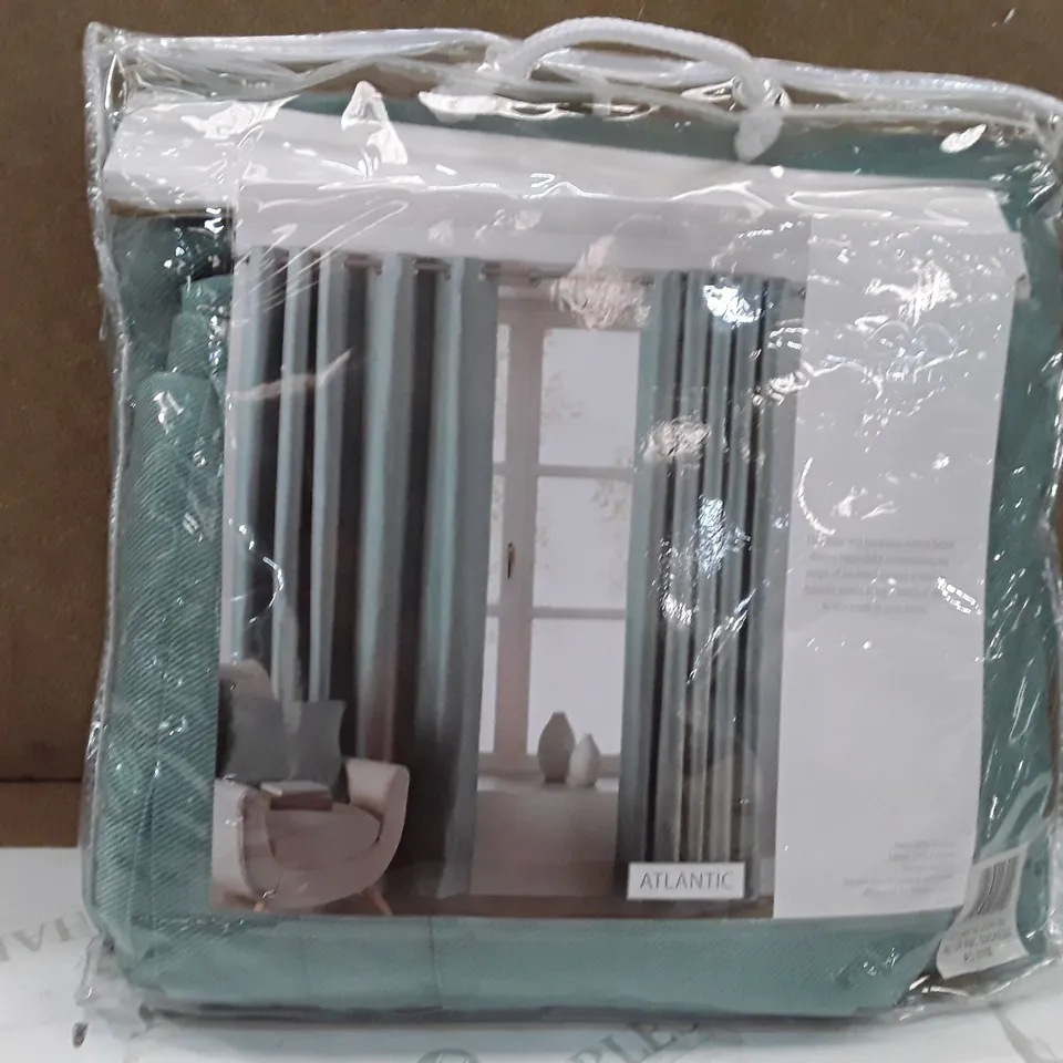 BRAND NEW PAOLETTI  READY MADE RING TOP CURTAINS - 229CM X 183CM (DUCK EGG)