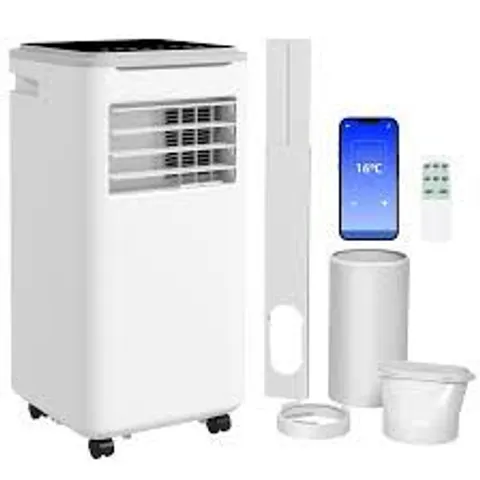 BOXED HOMCOM 9000 BTU PORTABLE AIR CONDITIONER, SMART HOME WIFI COMPATIBLE, 4 IN 1 AIR CONDITIONING UNIT, DEHUMIDIFIER, FAN WITH REMOTE