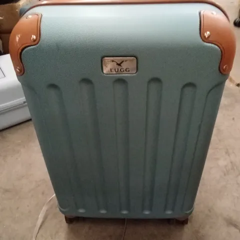 LUGG TRAVEL SUITCASE TEAL WITH BROWN