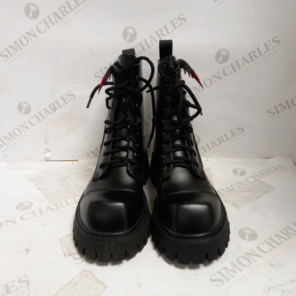 KOI VEGAN GRIM REAPER PLATFORM BOOTS UK SIZE 4