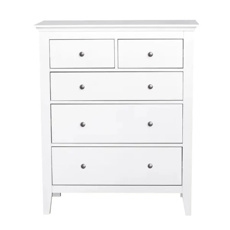 BOXED LYNTON 5 DRAWER CHEST - WHITE (1 BOX)