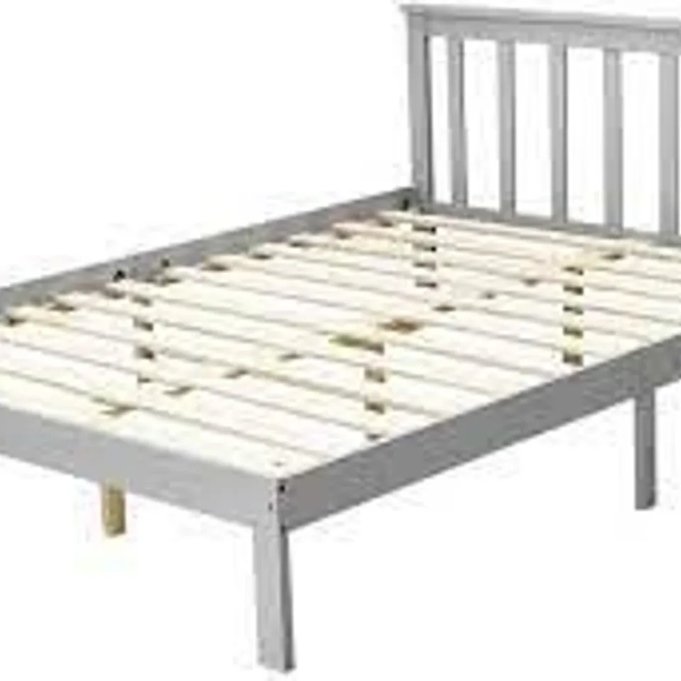 BOXED PANANA DOUBLE BED FRAME ,SOLID PINE WOOD BED ASEPTIC WITH HEADBOARD 