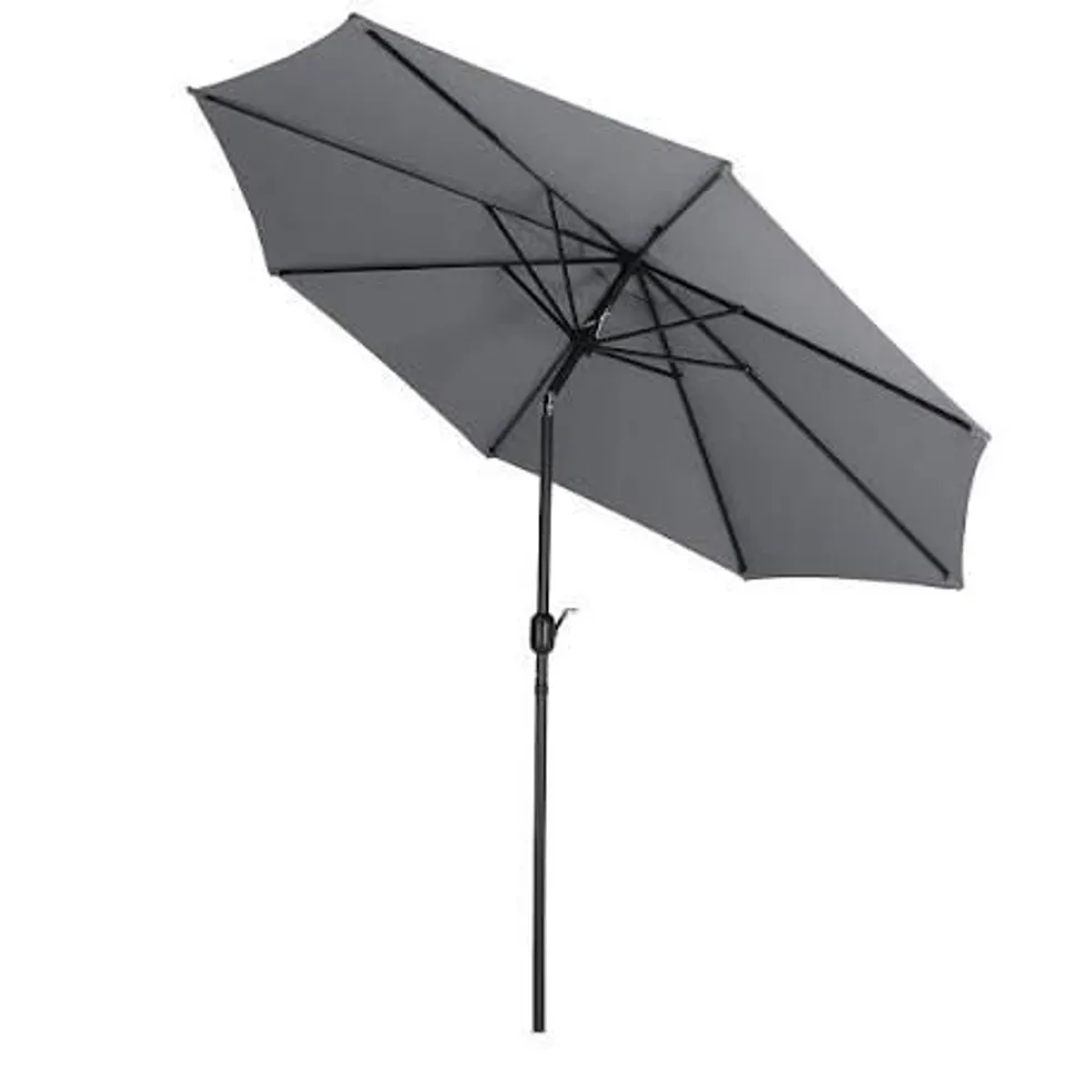 BOXED LIVING AND HOME DARK GREY ROUND CRANK TILT PARASOL 3M