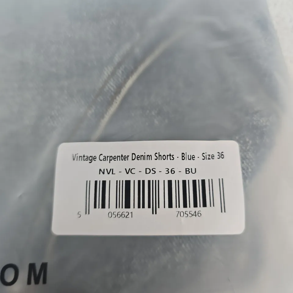 AGGED NVLTY VINTAGE CARPENTER DENIM SHORTS - SIZE 36