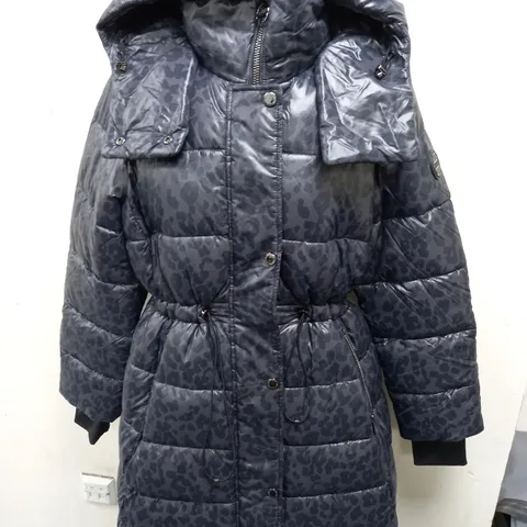 BARBOUR PLATINUM LEOPARD PRINT COAT SIZE 16
