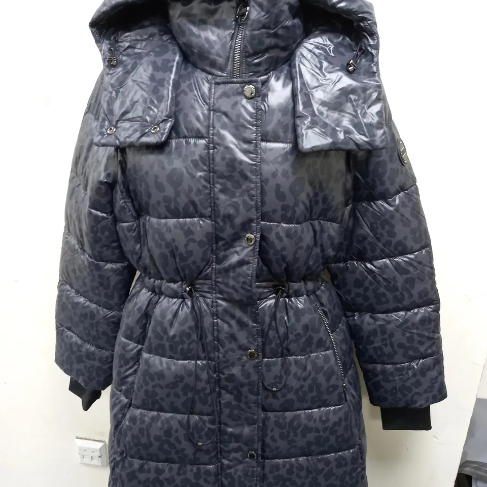 BARBOUR PLATINUM LEOPARD PRINT COAT SIZE 16