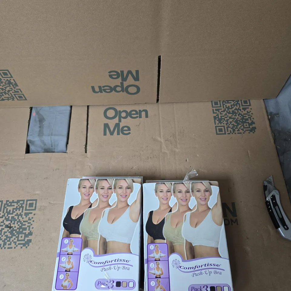 2 BOXES COMFORTISSE PUSH-UP BRA – PACK OF 3, SIZE L (UK 36 / EU 80)