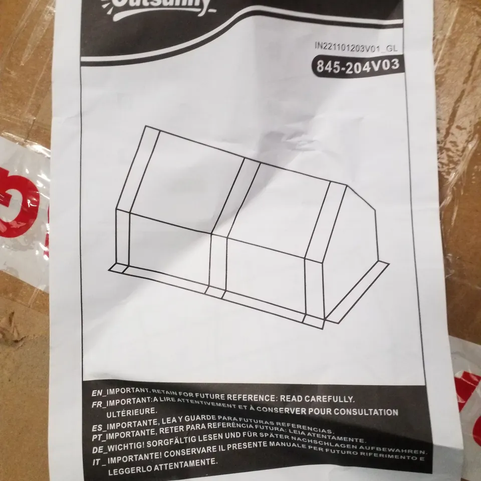 BOXED OUTSUNNY SMALL GREENHOUSE WITH STEEL FRAME & PE COVER 180×90×90CM - WHITE