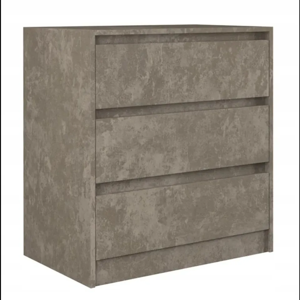 BOXED ZENO 3 DRAWER 70CM CHEST OF DRAWERS STONE GREY (1 BOX)