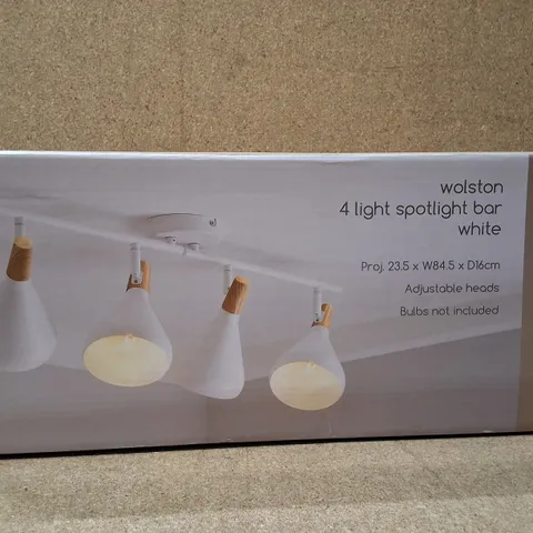 BOXED DUNELM WOLSTON 4-LIGHT SPOTLIGHT BAR, WHITE