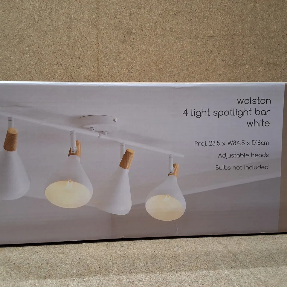 BOXED DUNELM WOLSTON 4-LIGHT SPOTLIGHT BAR, WHITE