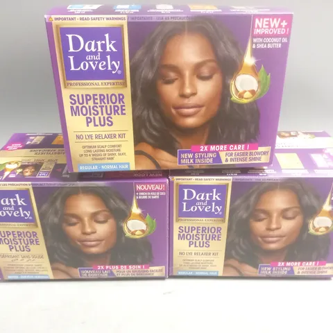 LOT OF 3 DARK & LOVELY SUPERIOR MOISTURE PLUS NO LYE RELAXER KITS
