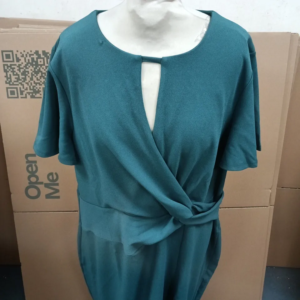 KALEIDOSCOPE GREEN KNOT DETAIL DRESS - SIZE 20
