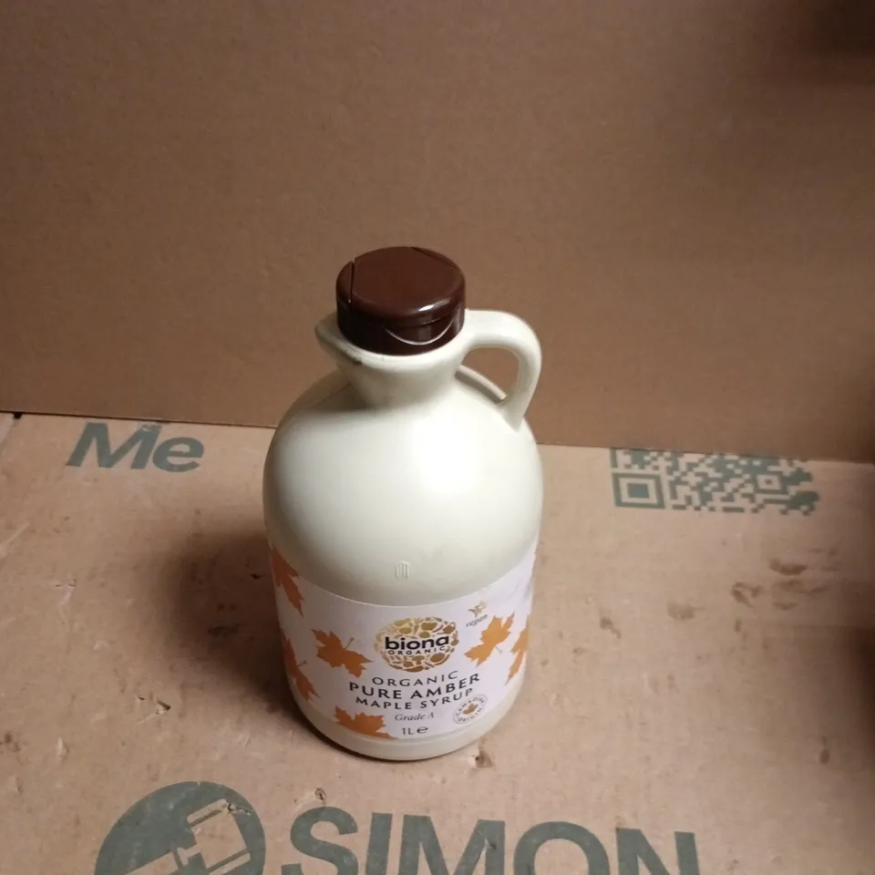 BIONA ORGANIC PURE AMBER MAPLE SYRUP, GRADE A, 1L