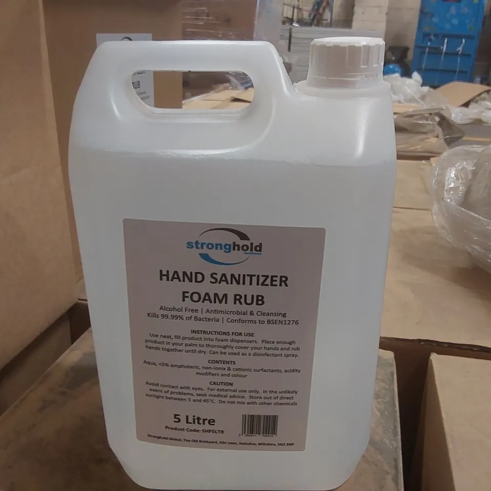 PALLET CONTAINING APPROXIMATELY 78x 5L STRONGHOLD HAND SANITIZER FOAM RUB