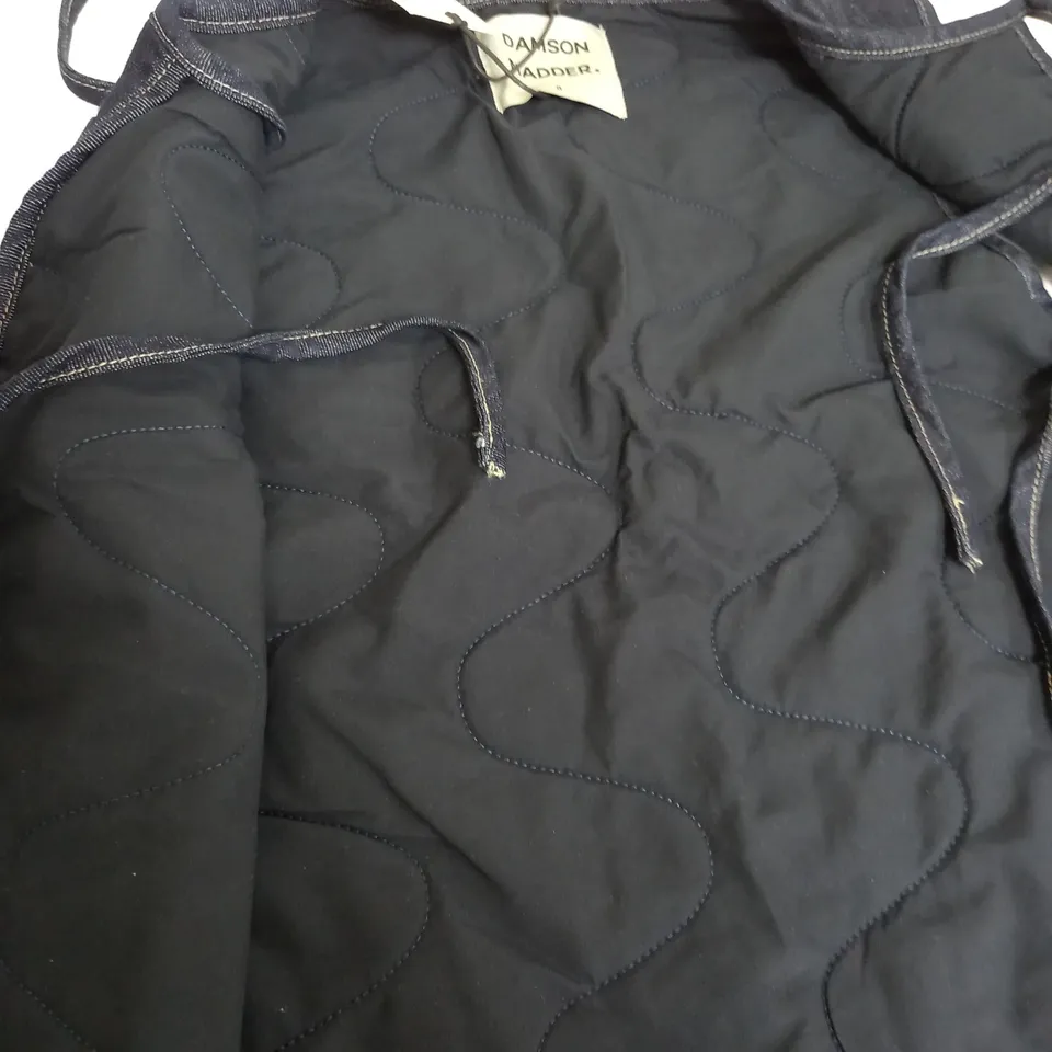 DAMSON MADDER DENIM TILLY DARK INDIGO BODY WARMER - SIZE 8 