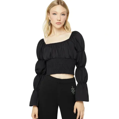 FIVE BRAND NEW KILLSTAR - BASILIKA - BLACK WOMEN'S LONG SLEEVE TOP