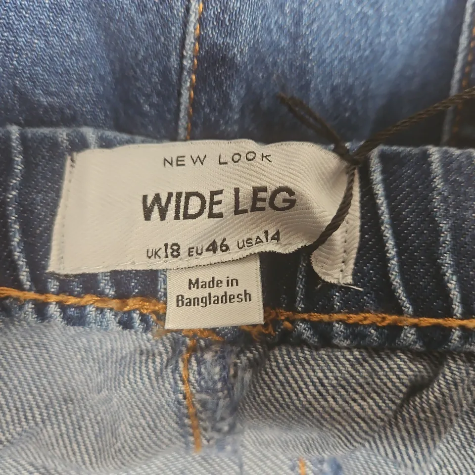 NEW LOOK WIDE-LEG JEANS, UK 18 (EU 46, US 14) MADE IN BANGLADESH