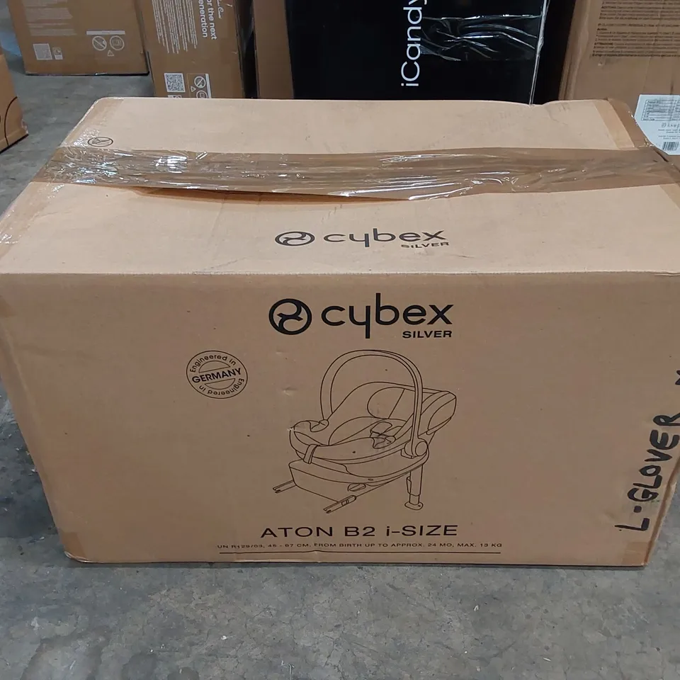 BOXED CYBEX SILVER ATON B2 I-SIZE CAR SEAT AND BASE 