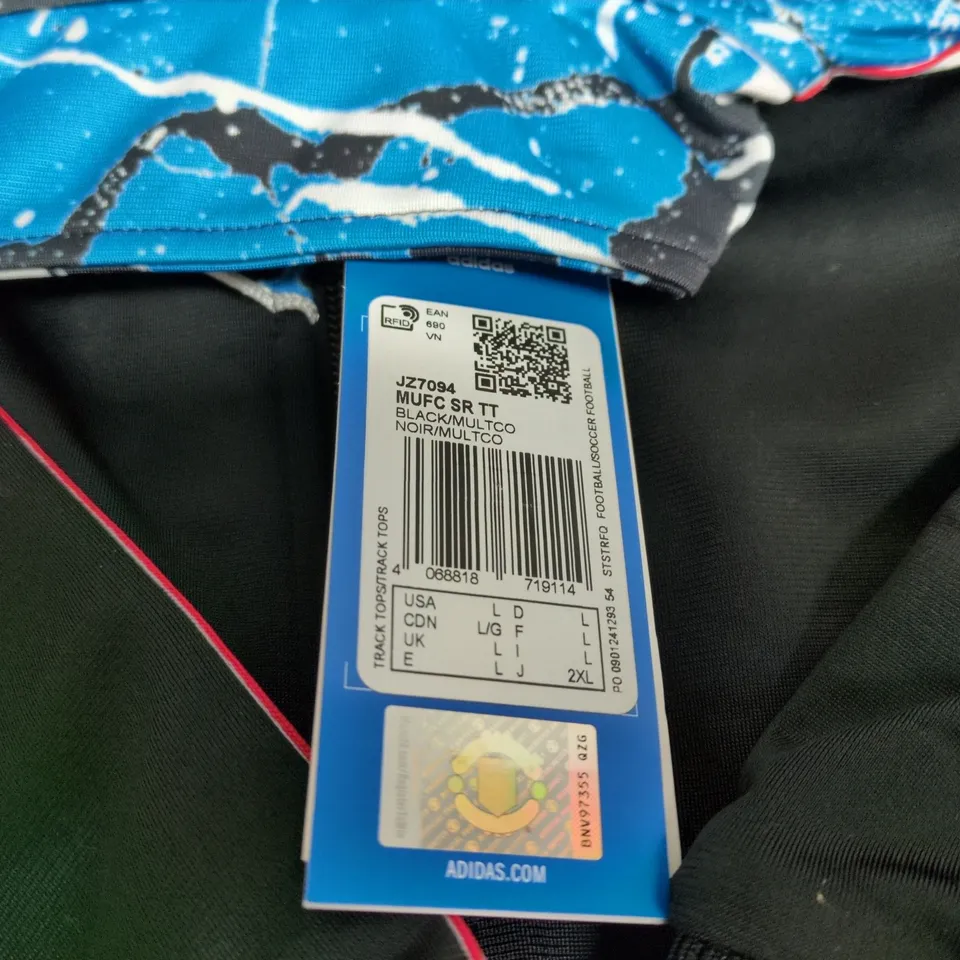 ADIDAS MANCHESTER UNITED TRACK JACKET – BLACK/BLUE, UK L