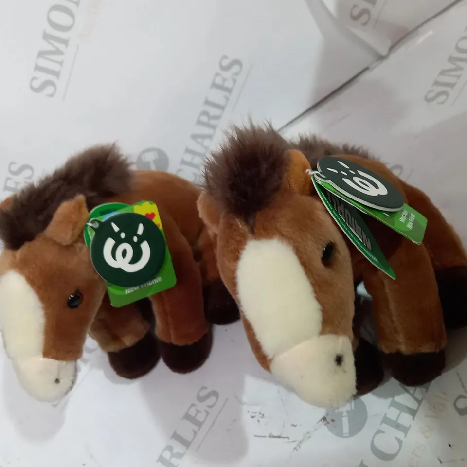 2 X LYING HORSE SOFT TOYS