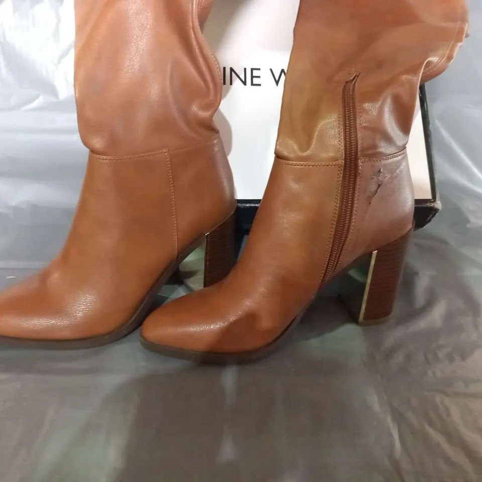 BOXED NINE WEST TAN BOOTS SIZE 5