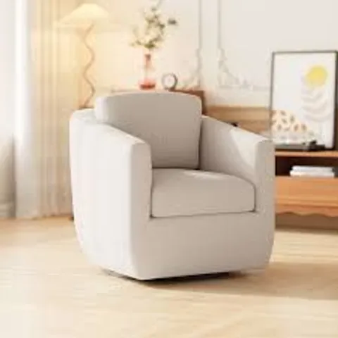 BOXED COLAMY REVA LEATHER MODERN SWIVEL ACCENT CHAIR (1 BOX)