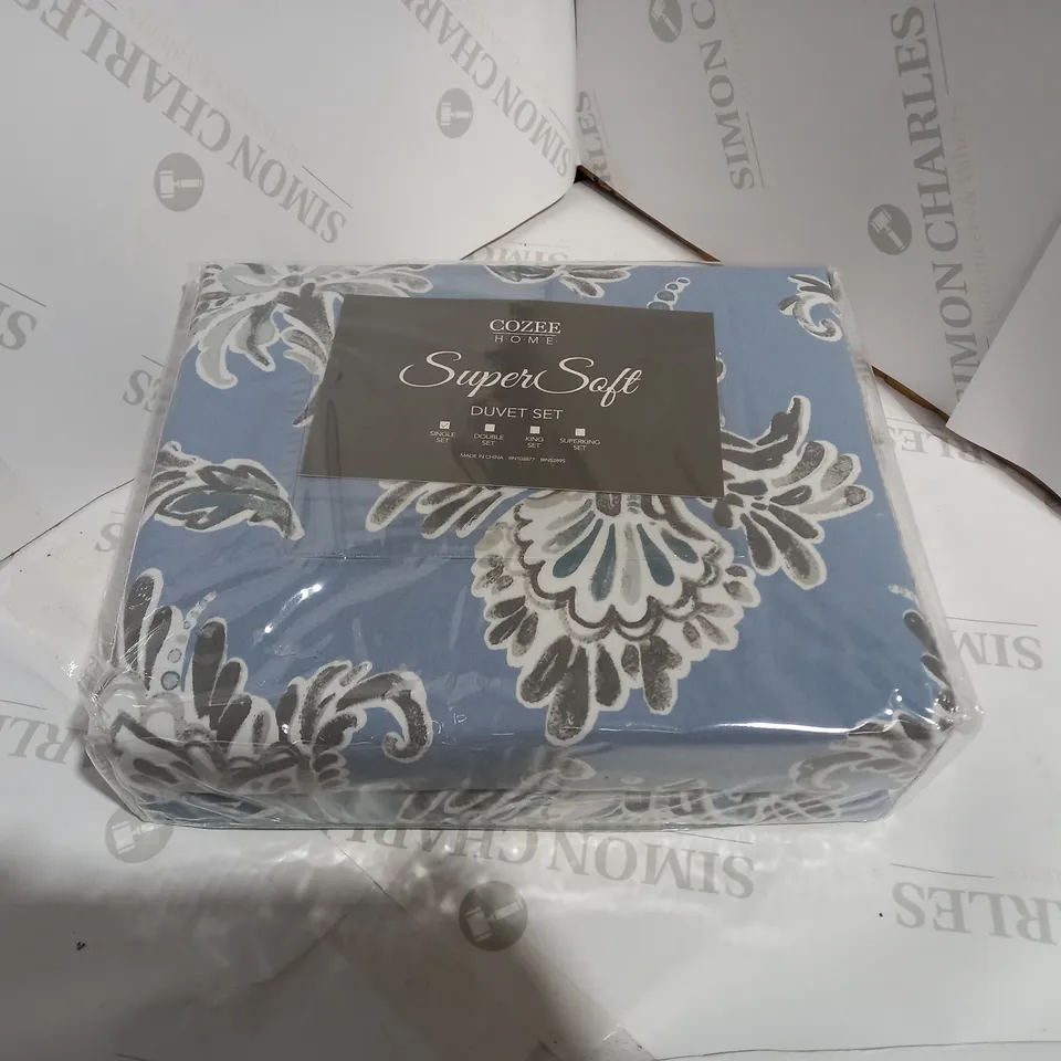 SUPERSOFT BY COZEE HOME WATERCOLOUR FLORAL 4 PIECE DUVET SET - DOUBLE