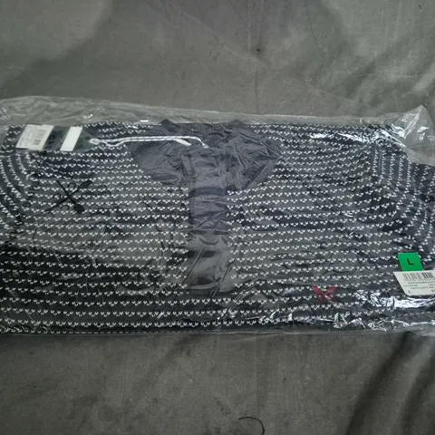 BAGGED CREW CLOTHING COMPANY BUTTON NECK BIRDS EYE KNIT - SIZE L