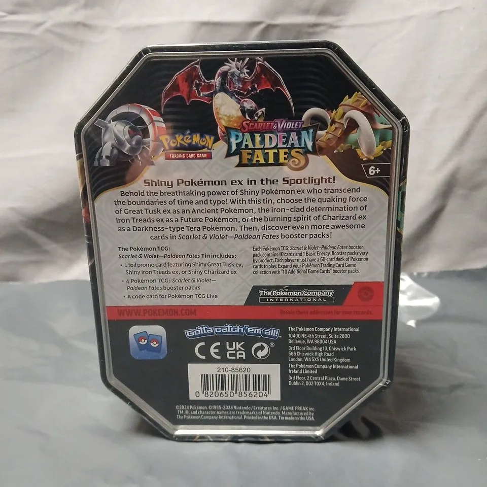 SEALED POKÉMON SCARLET & VIOLET PALDEA FATES TIN (TRADING CARD GAME)