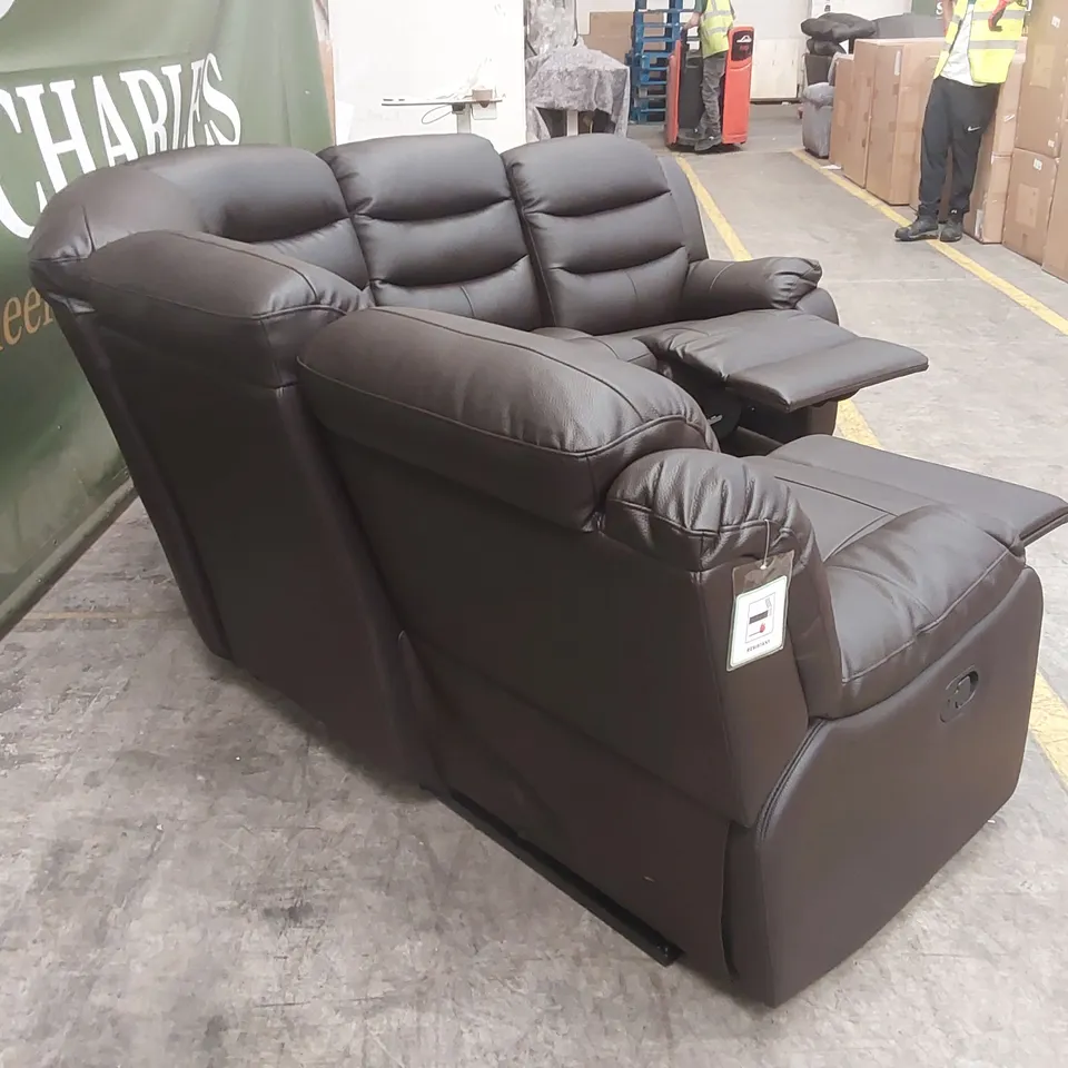 ROTHBURY LUXURY FAUX LEATHER HIGH BACK MANUAL RECLINER CORNER GROUP SOFA RRP £1599
