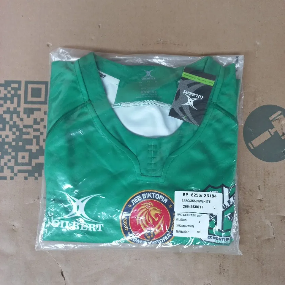 BAGGED GILBERT IMPACT SUB MEN'S RUGBY SHIRT IN GREEN SIZE LARGE
