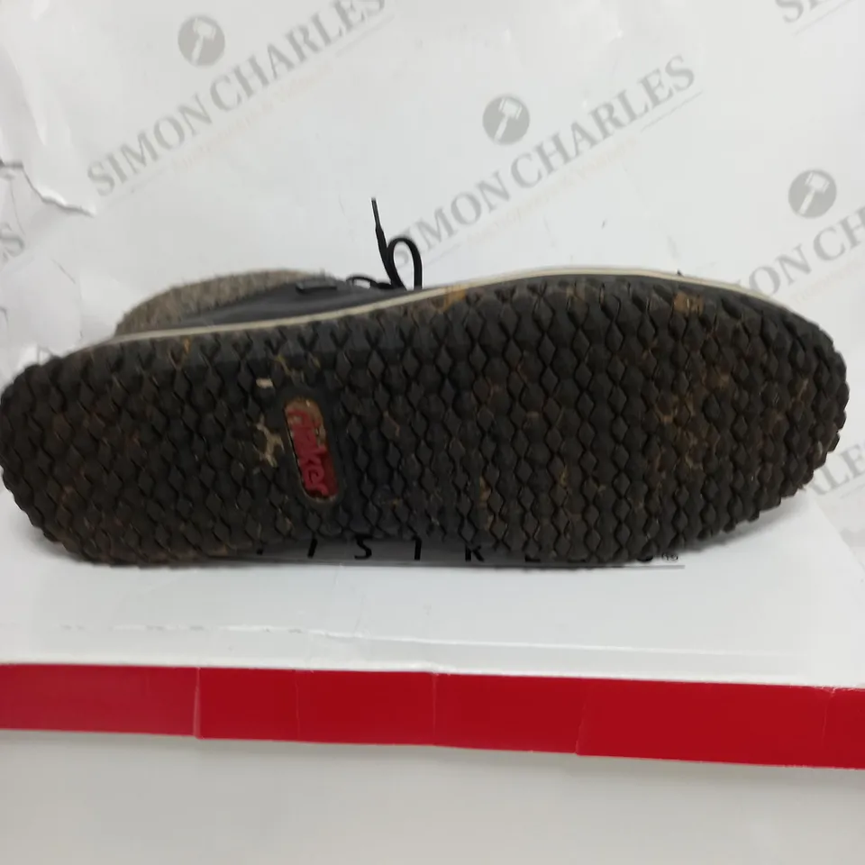 RIEKER LACE UP BOOTS IN BLACK - SIZE 7.5