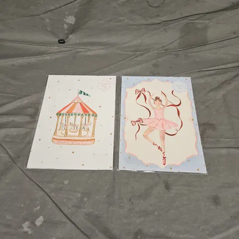 CANDICE GRAY X2 ASSORTED WATERCOLOUR ART PRINTS
