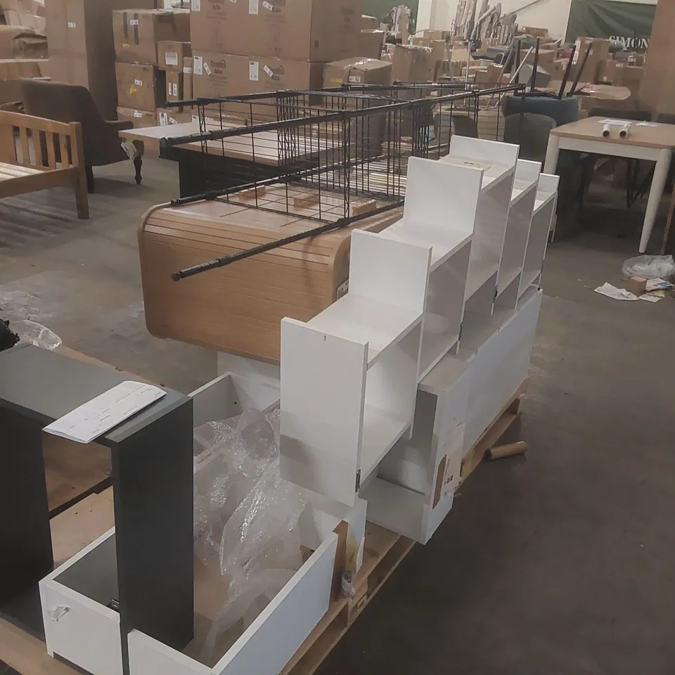 PALLET CONTAINING A LARGE QUANTITY OF ASSORTED ASSEMBLED FURNITURE PARTS