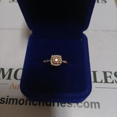 9CT WHITE GOLD PINK & WHITE GOLD RING
