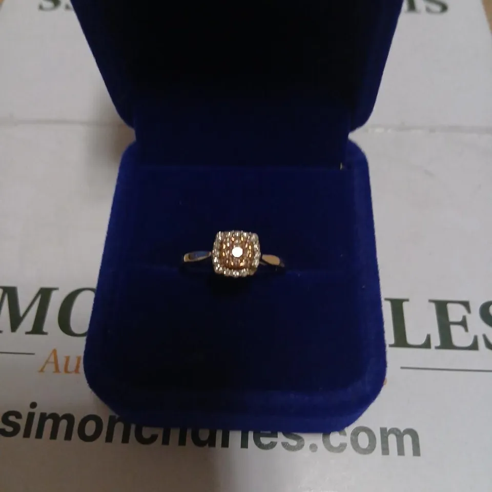 9CT WHITE GOLD PINK & WHITE GOLD RING