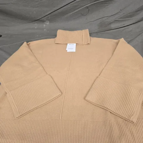 REISS BEIGE KNIT JUMPER - SIZE L