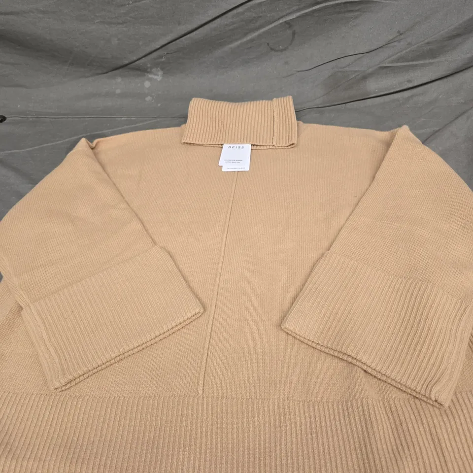 REISS BEIGE KNIT JUMPER - SIZE L