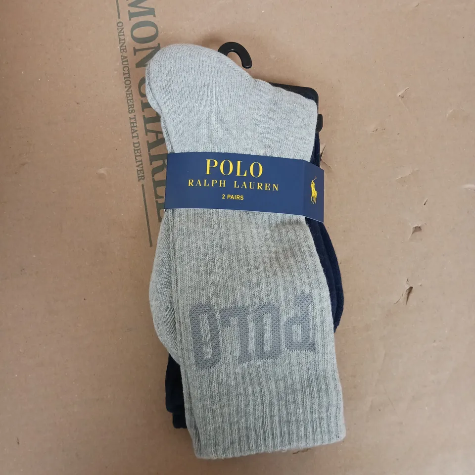 POLO RALPH LAUREN SOCKS 3 PACK TONAL LOGO CREW - ONE SIZE