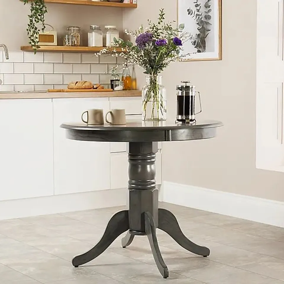 BOXED DESIGNER KINGSTON ROUND 90cm DINING TABLE (2 BOXES)