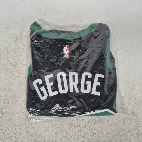 BAGGED NIKE BOSTON CELTICS JORDAN STATEMENT SWINGMAN JERSEY IN BLACK/GREEN/WHITE - GEORGE 13 - SIZE XL