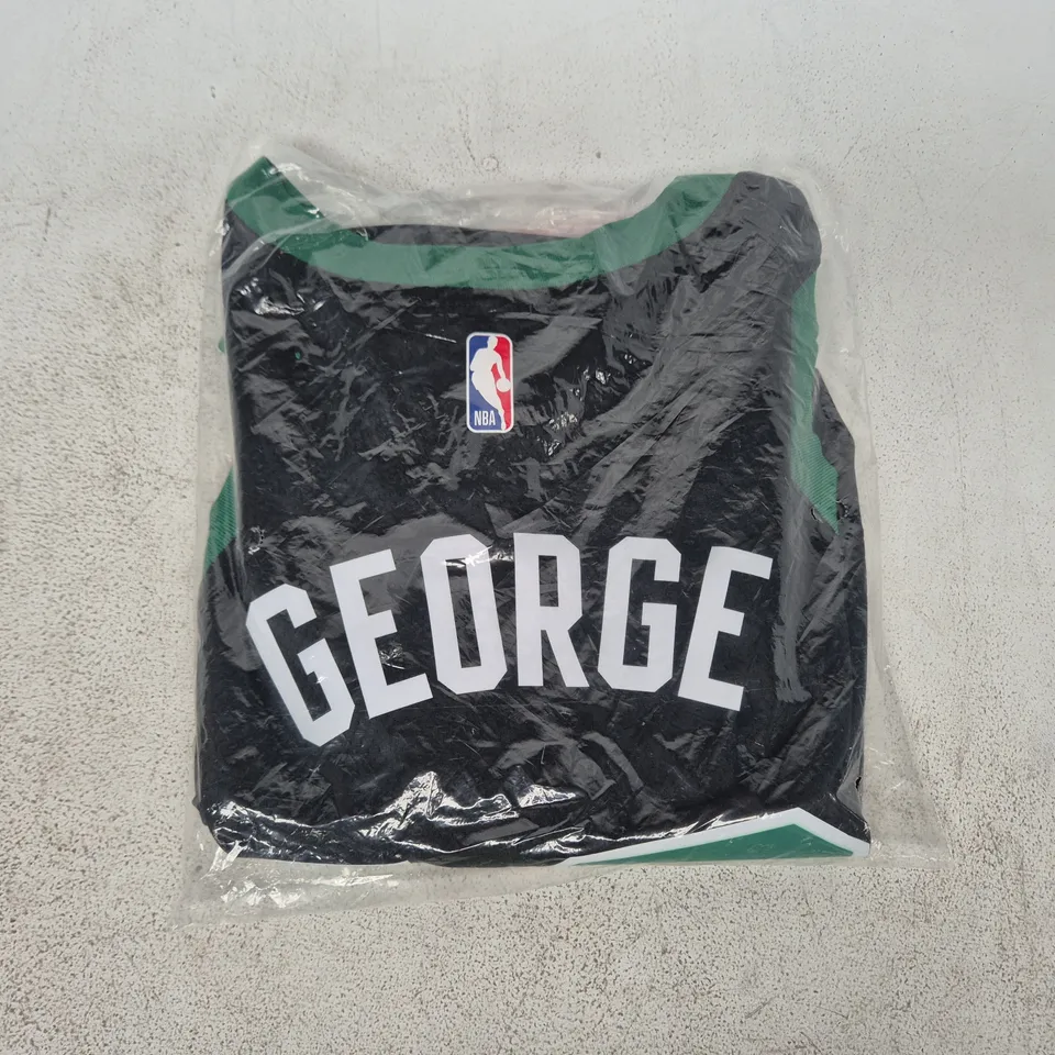 BAGGED NIKE BOSTON CELTICS JORDAN STATEMENT SWINGMAN JERSEY IN BLACK/GREEN/WHITE - GEORGE 13 - SIZE XL