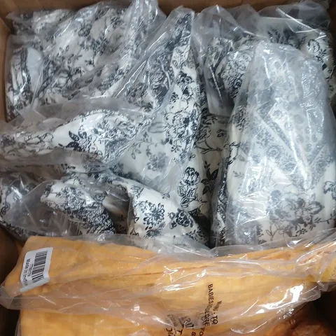 LARGE BOX OF WOMENS CLOTHING ITEMS IN VARIOUS STYLES , COLORS AND SIZES