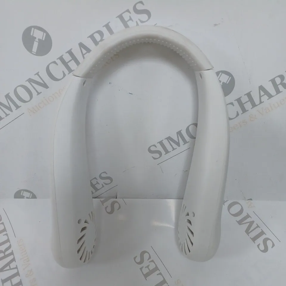 BOXED NECK HANGING VANELESS FAN WHITE